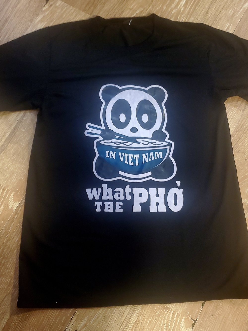 Black 'What the Pho' Panda Graphic T-Shirt